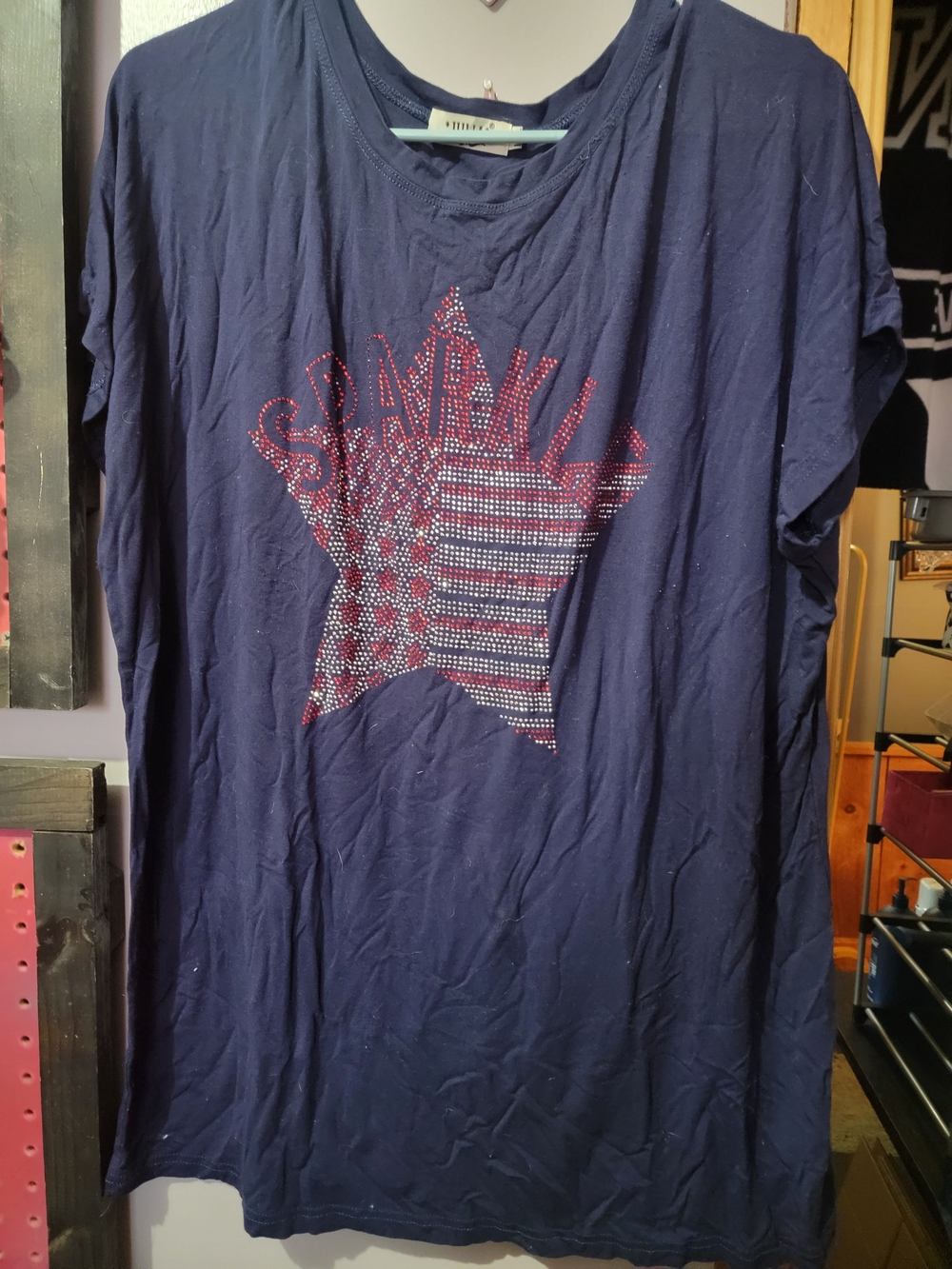 Women's Navy Star-Stud Tunic Top - Casual Sparkle